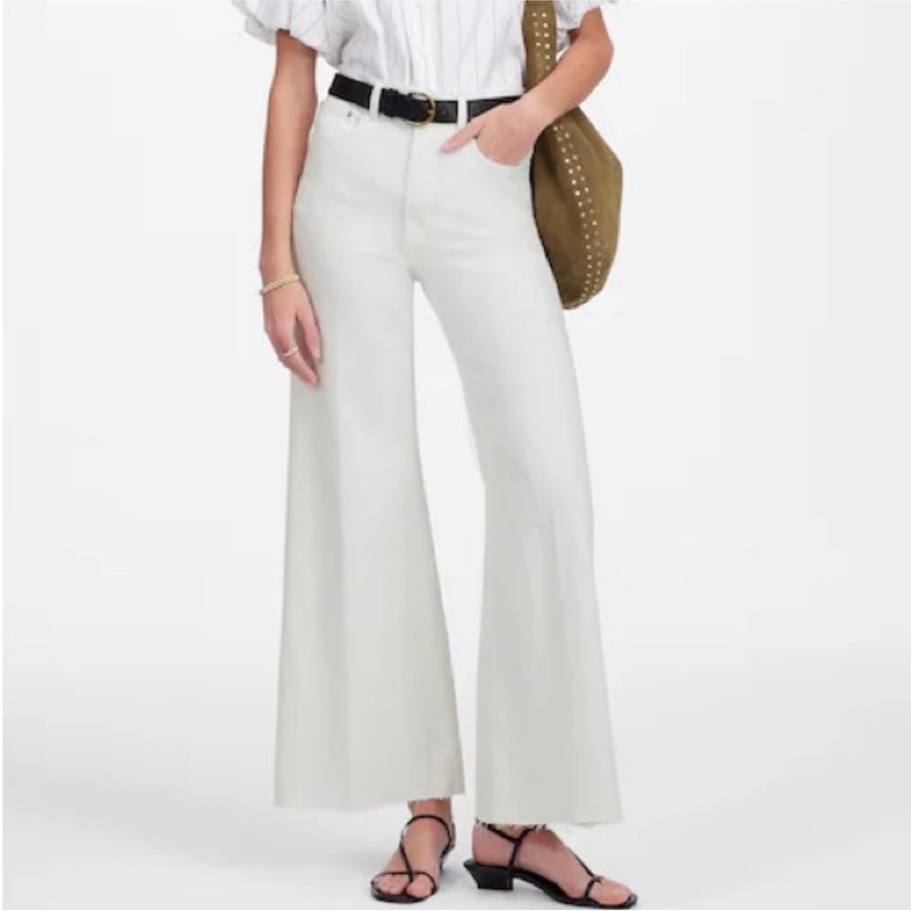 NWT Madewell Flared Wide-Leg Crop Jeans | High Rise | Size 25 | White